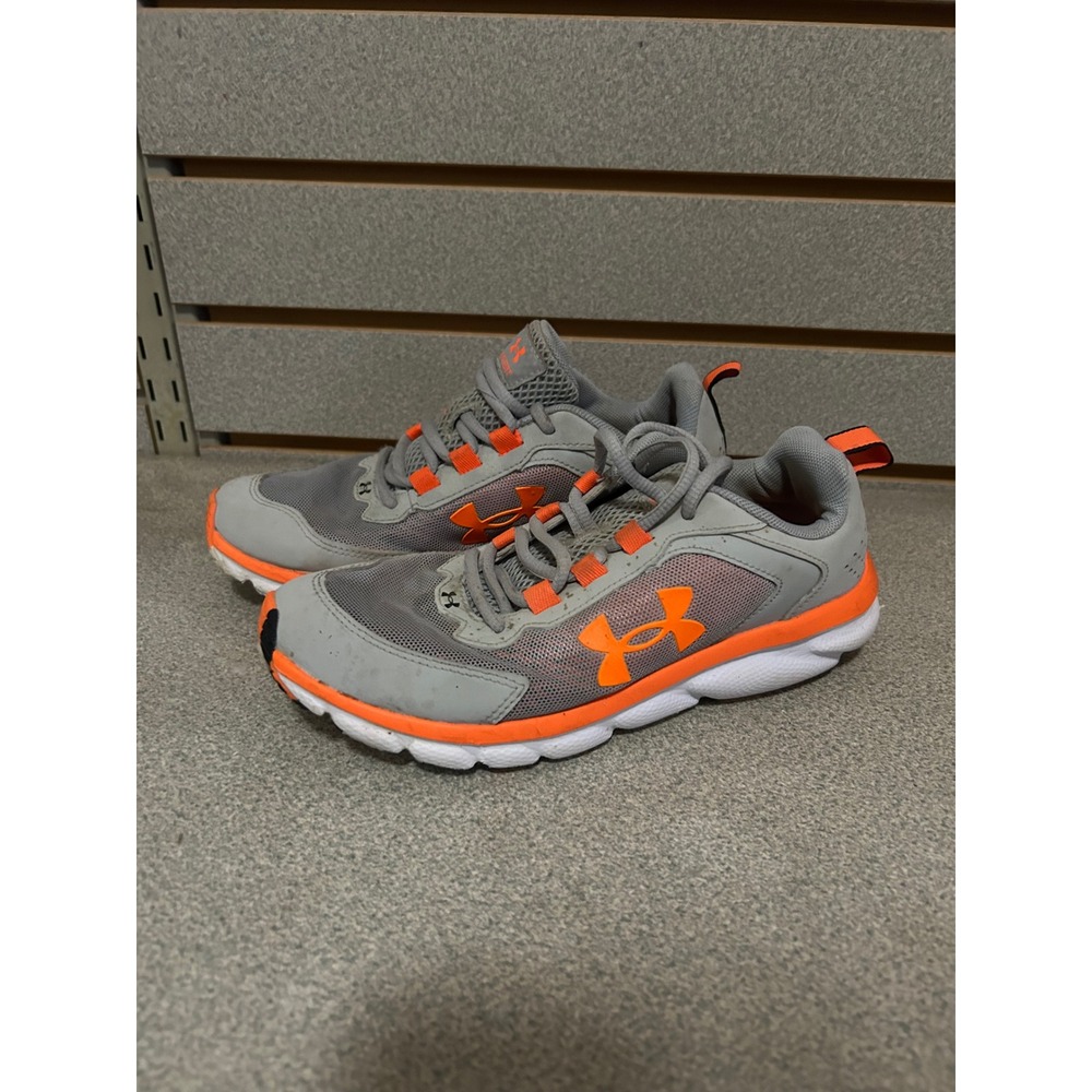Under Armour Assert 9 Kids Running Shoes Grey Orange‎ 3024833-107 Size 4Y